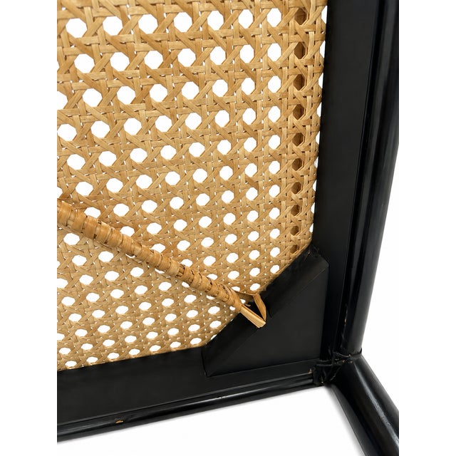 Late 20th Century Black Faux Bamboo Chinoiserie Cane Accent Chair For Sale In San Diego - Image 6 of 10
