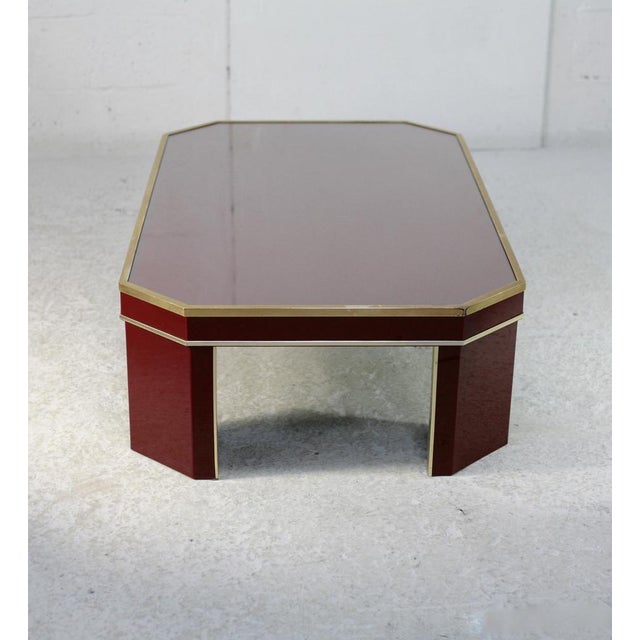 Coffee Table in Glass, Brass, Acrylic Glass and Wood by Eric Maville, France, 1970s For Sale - Image 18 of 18