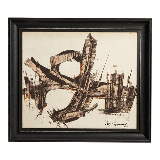 Mid 20th Century France Brown Wood Painting For Sale