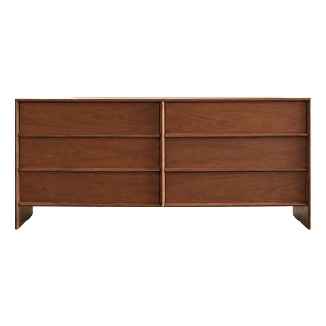 t.h. Robsjohn-Gibbings Thin-Line Walnut Dresser, C. 1950s For Sale