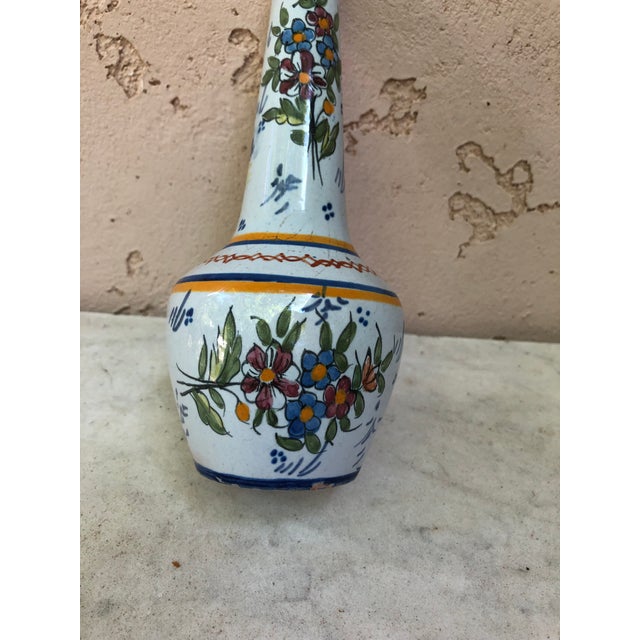 Henriot Quimper C.1900 French Faience Vase Hb Quimper For Sale - Image 4 of 8