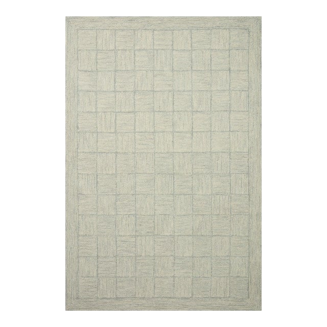 Chris Loves Julia x LoloiFrancis Silver / Sky 5'-0" x 7'-6" Area Rug For Sale
