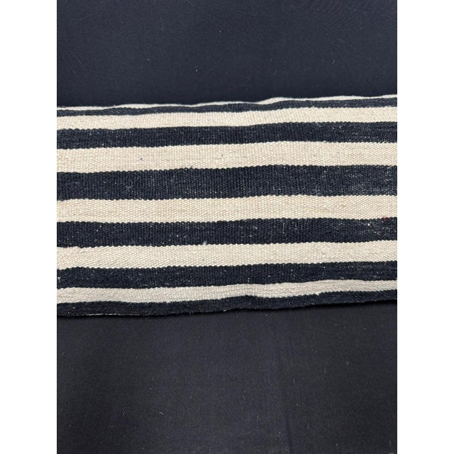 Contemporary Turkish Hemp Pillow Cushion Natural Beige Black Cushion Cover 14"x40" For Sale - Image 3 of 4
