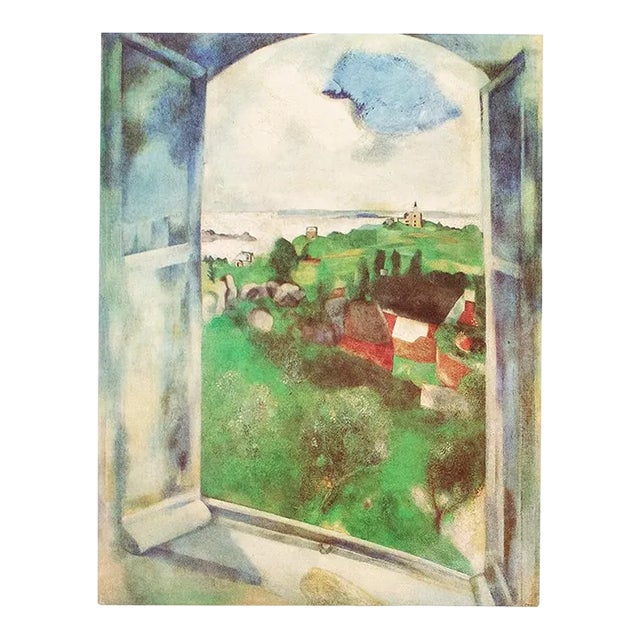 1972 After Marc Chagall "The Window", Full-Color Parisian Print For Sale