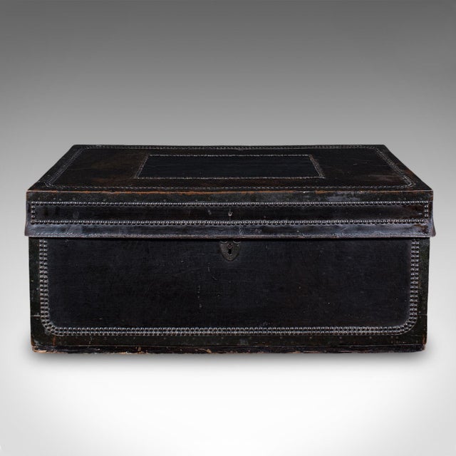 Victorian Antique Windsor Trunk, English, Leather, Camphorwood Chest, High Victorian, 1870 For Sale - Image 3 of 11