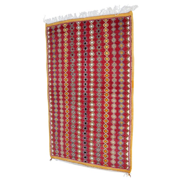 1980s Vintage Moroccan Boujad Hand-Woven Tribal Rug For Sale - Image 13 of 13