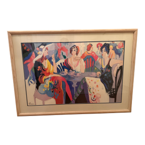 1970s Isaac Maimon “Women at the Cafe” Print