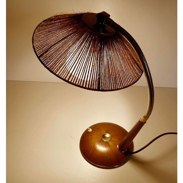 Vintage Desk Lamp in Sisal and Wood from Temde, 1960s For Sale - Image 10 of 14