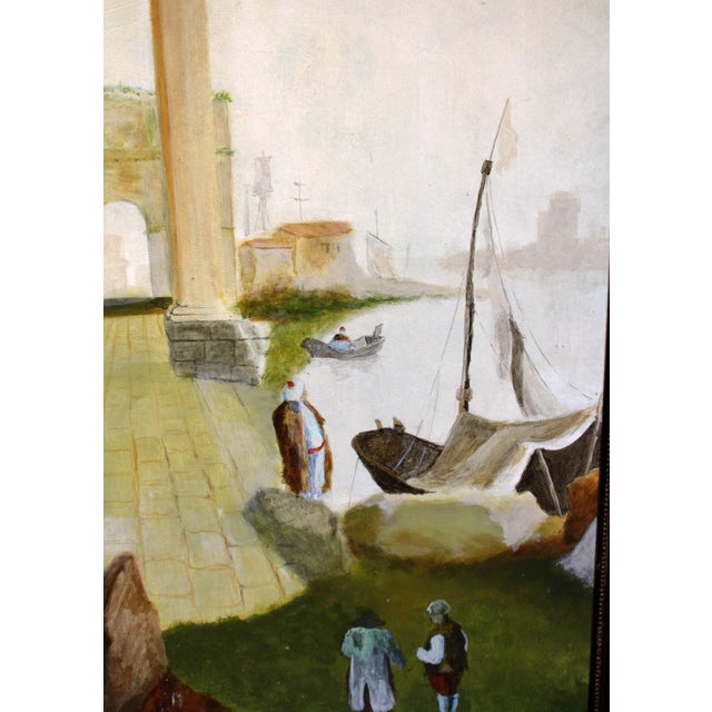 Early-Mid 20th Century Set of Three Italian Architectural Ruins Paintings For Sale - Image 4 of 10