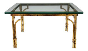 Patinated Gilt Metal Bamboo Coffee Table