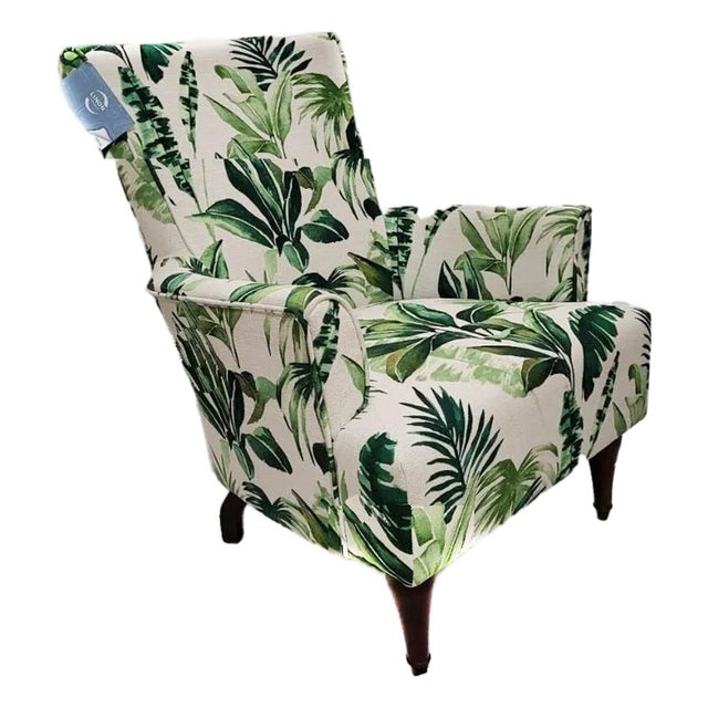 Linon Botanical Botanical Leaf Print Upholstered Chair - New With Tags For Sale