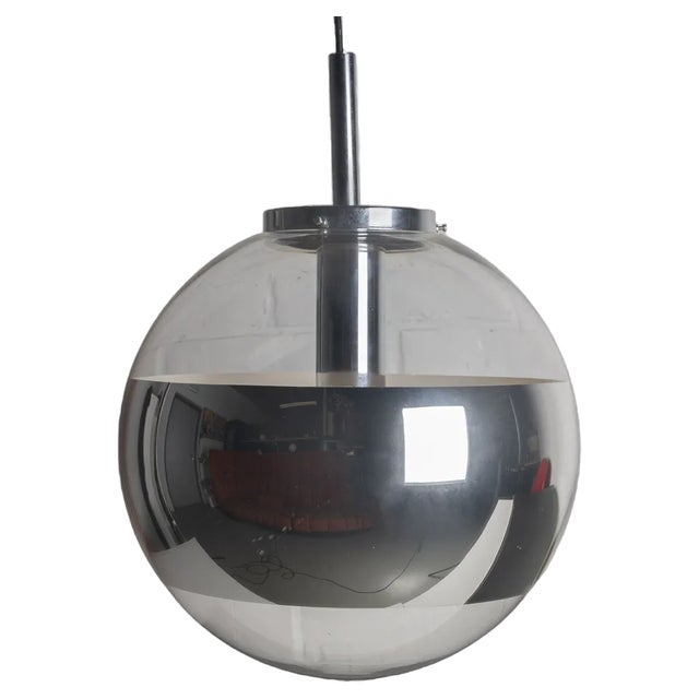 Magic Eye Pendant Lamp in Chrome from Peill & Putzler, 1970s For Sale