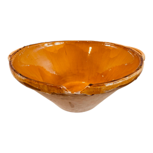 1930s South of France Contemporary Terra Cotta Mustard Glaze Confit Bowl