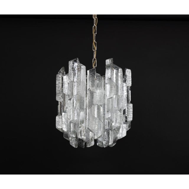 Vintage Murano Ice Glass Chandelier from Kalmar, 1970s For Sale - Image 16 of 17