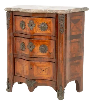 Louis XV Marble Top Ormolu Mounted Walnut Chest