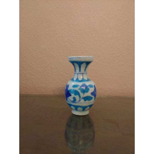 1970s Moroccan Blue and White Urn For Sale - Image 4 of 8
