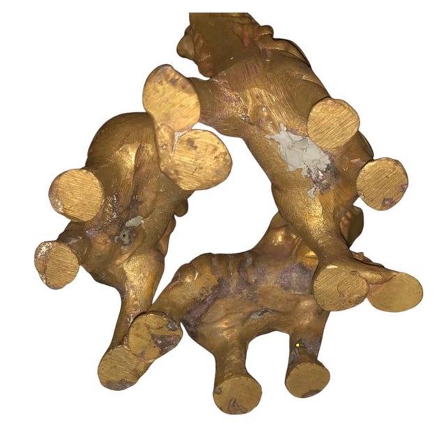 Mid-Century Modern 1980s Mid-Century Modern Brass Elephant Crystal Ball Sphere Orb Stand Holder For Sale - Image 3 of 5