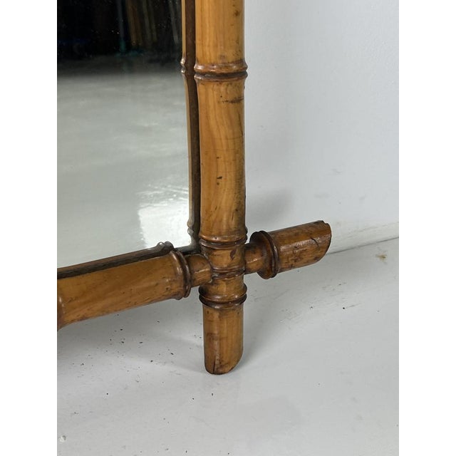 Brown Faux Bamboo Mirror, 1890s For Sale - Image 8 of 12