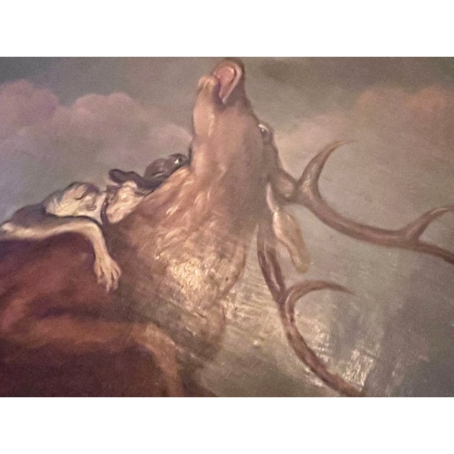 Baroque Early 19th Century Deer Cornered by a Pack of Hounds-Stag Hunt- Un-Framed For Sale - Image 3 of 6