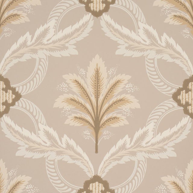 SAMPLE - Schumacher Front Waltz Wallpaper In Taupe For Sale