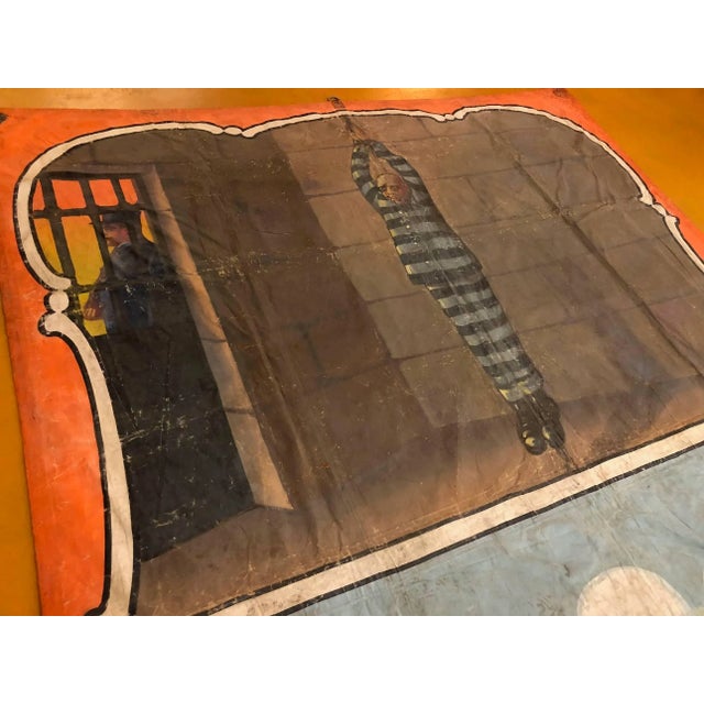 Americana Giant Painting on Canvas Attributed to Fred Johnson For Sale - Image 9 of 13