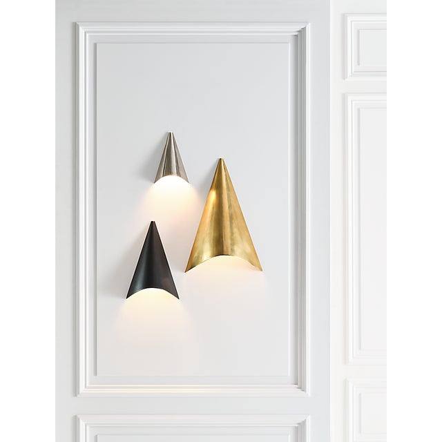 Metal Kelly Wearstler for Visual Comfort Signature Piel 9" Indoor/Outdoor Wall Wash in Pewter For Sale - Image 7 of 12