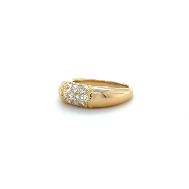 Contemporary Vintage Van Cleef & Arpels, Diamond "Philippine" Ring, 18k Yellow Gold, Size 6.5 For Sale - Image 3 of 7