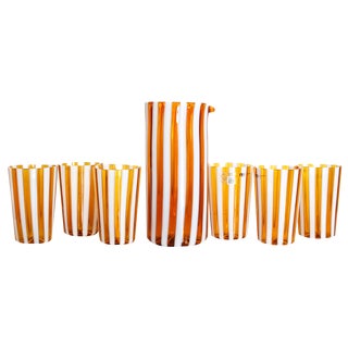 Salty Caramel Collection Glasses by Maryana Iskra for Ribes the Art of Glass, Set of 7 For Sale