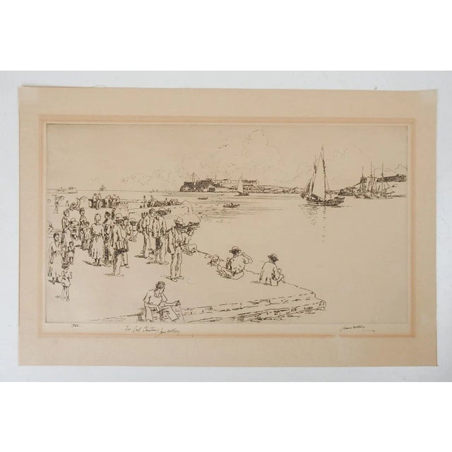 Vintage James McBey Harbor Etching For Sale - Image 4 of 4