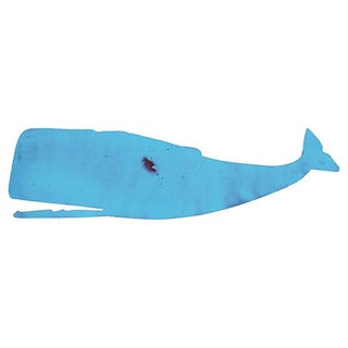 Aqua Blue Metal Whale Silhouette For Sale