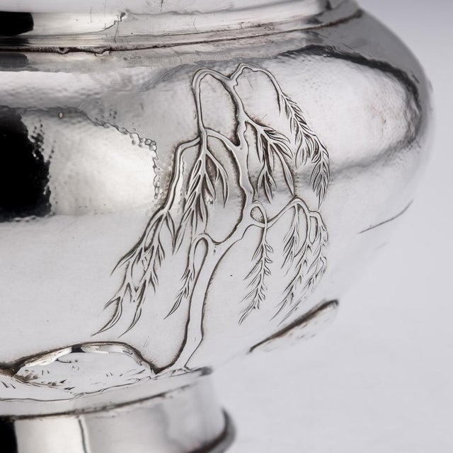20th Century Japanese Meiji Solid Silver Fuji Mountain Bowl, 1900s For Sale - Image 14 of 18