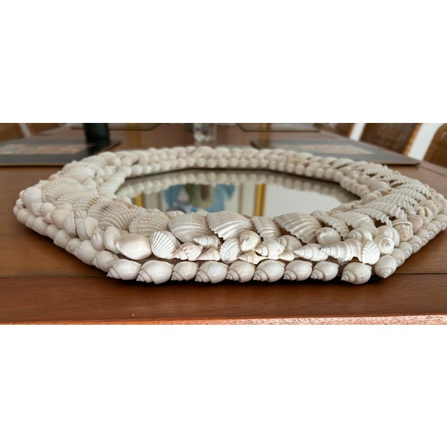Vintage Shell Encrusted Octagon Mirror For Sale - Image 4 of 6