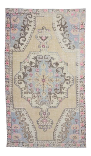Vintage Turkish Oushak Handmade Wool Rug