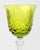 Vintage Bohemian Lime Peridot Cut to Clear Wine Water Goblet, 1950s, Set of 10 For Sale - Image 4 of 8