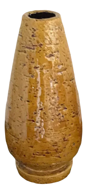 1940s Gunnar Nylund for Röstrand Organic Modern Mustard Yellow Chamotte Vase
