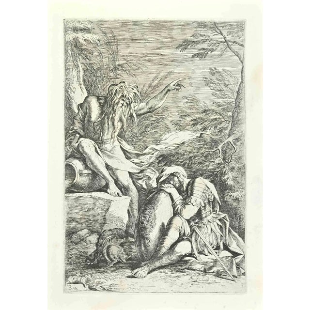 After Salvator Rosa, Dream of Aeneas, Etching, 18th Century For Sale