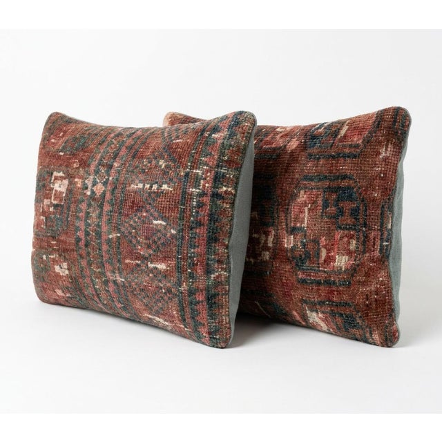 This beautiful 16'' x 24'' & 16'' x 25'' pillow cover set was made from authentic Turkish rug pieces. Bright colors of...