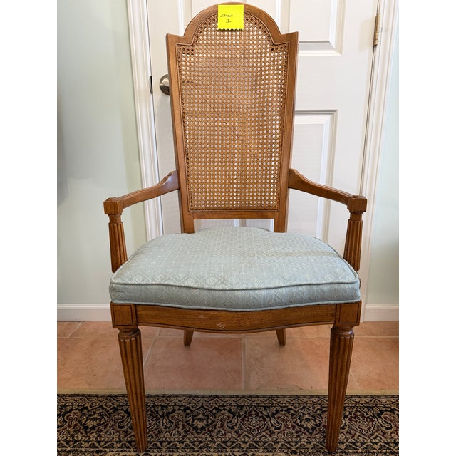 Brown 1970s Hollywood Regency Faux Bamboo Dining Set by Thomasville / American Drew - 8 Chairs For Sale - Image 8 of 17