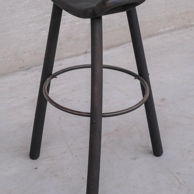Wood Mid-Century Stained Marbella Bar Stools, 1970s, Set of 3 For Sale - Image 7 of 9