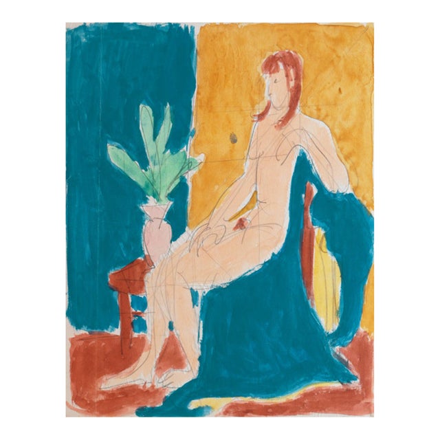 'Seated Nude' by Victor Di Gesu, Louvre, Académie Chaumière, Los Angeles County Museum of Art, California Post-Impressionist For Sale