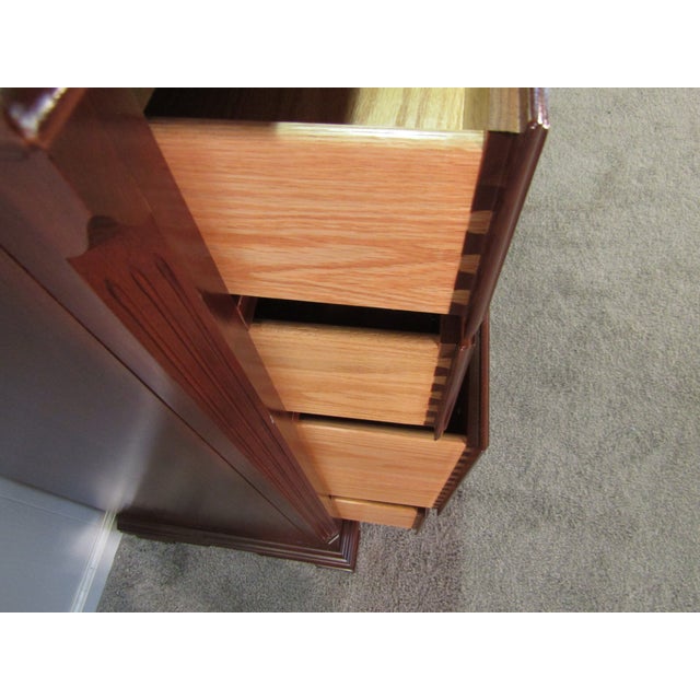 Colonial Furniture Solid Cherry Dresser With Mirror For Sale - Image 6 of 8