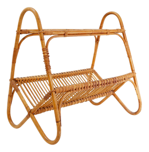 Vintage Dutch Rattan Magazine Rack, 1960s