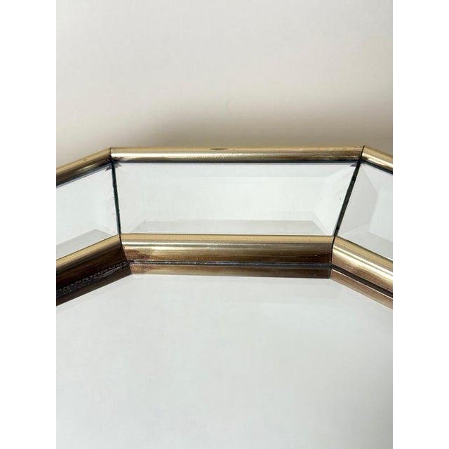 Italian Giltwood and Faceted Glass Wall Mirror, 1980s For Sale - Image 6 of 12