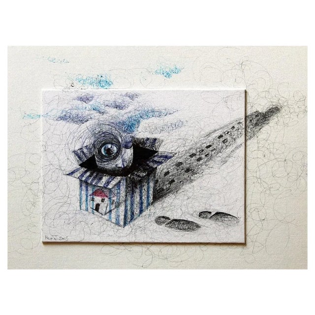 Keziat, My House, Original Pen Drawing, 2016 For Sale