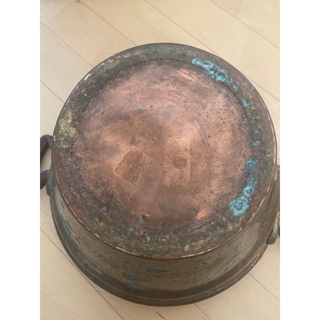 Antique Primitive Copper Basin Bucket Dovetail Cramp Seam For Sale - Image 4 of 10