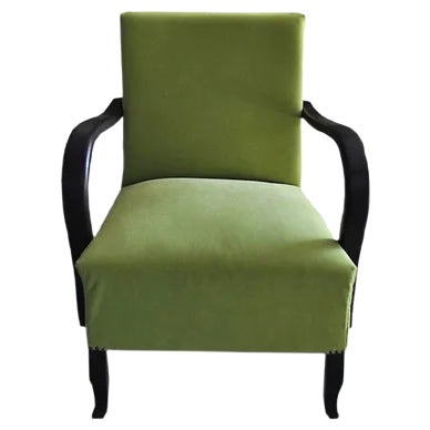 Art Deco Green Armchair, 1920s For Sale