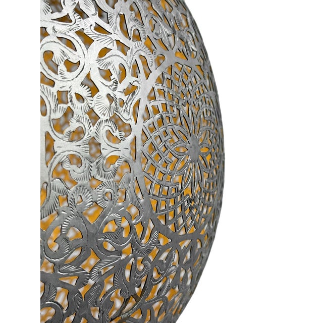 Vintage Nickel Globe Syra Pendant Light For Sale - Image 4 of 7