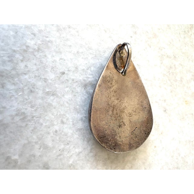 Vintage Sterling Silver Malachite Pendant For Sale In New York - Image 6 of 7