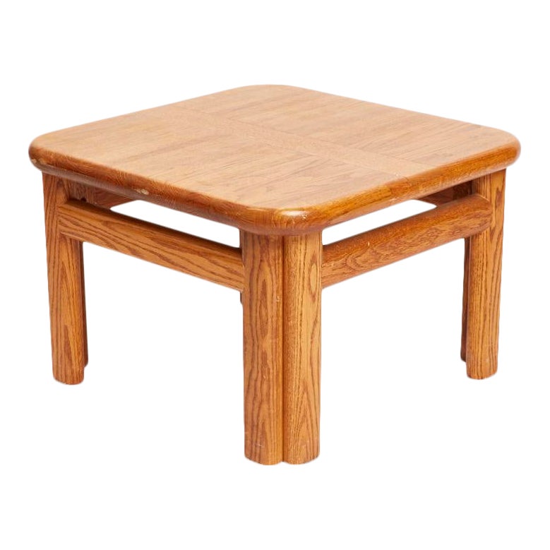 1980s Solid Oak End Table Chairish