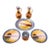 1920s–1930s Japanese Art Deco Hand-Painted Landscape Lusterware Collection – 6 Pieces For Sale
